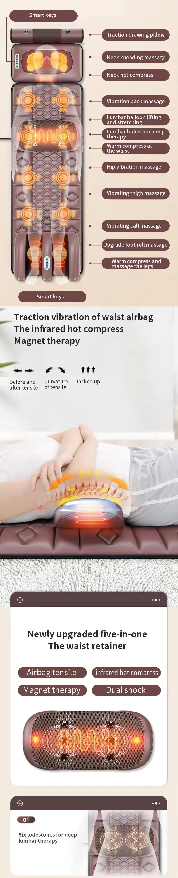 Full Body Heating Massage Mattress